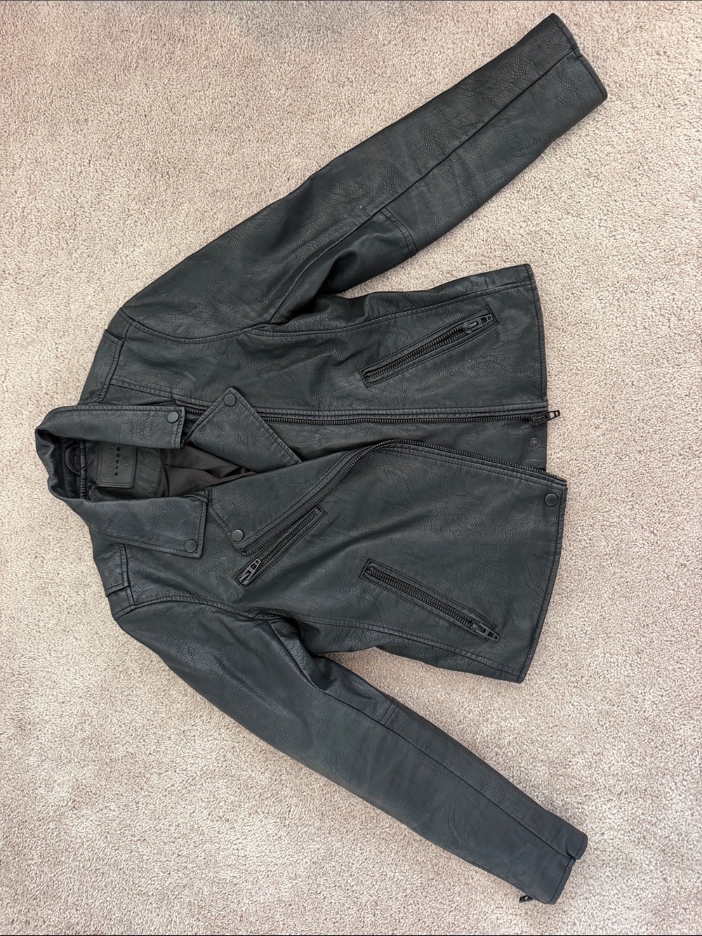 Women’s Black Faux Leather Biker Jacket